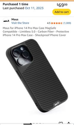 Mous Limitless 5.0 Carbon Fiber MagSafe Case for iPhone 14 Pro Max