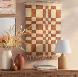 24" × 36" Hand Woven Jute/ Polyester Wall Art with Wooden Dowel - Threshold™:
