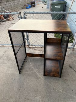 brown desk
