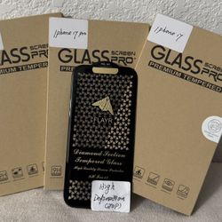 iPhone 13, 14, 15, 16, 17,  High Definition Tempered Glass Top Quality, W/installation kits