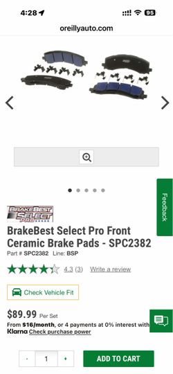 Ford BrakeBest Select Pro Front Ceramic Brake Pads SPC2382