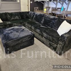 Brand New Sectional Corduroy Fabric With Ottoman XL $899