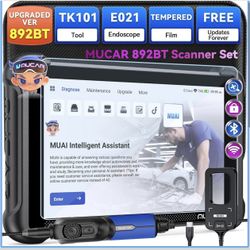 New-MUCAR Car Diagnostic Tool Combos Professional, 892BT AI-Assisted OBD2 Scanner + TK101 Tool+E021 USB Endoscope+Tempered Glass Screen Protector, 4PC