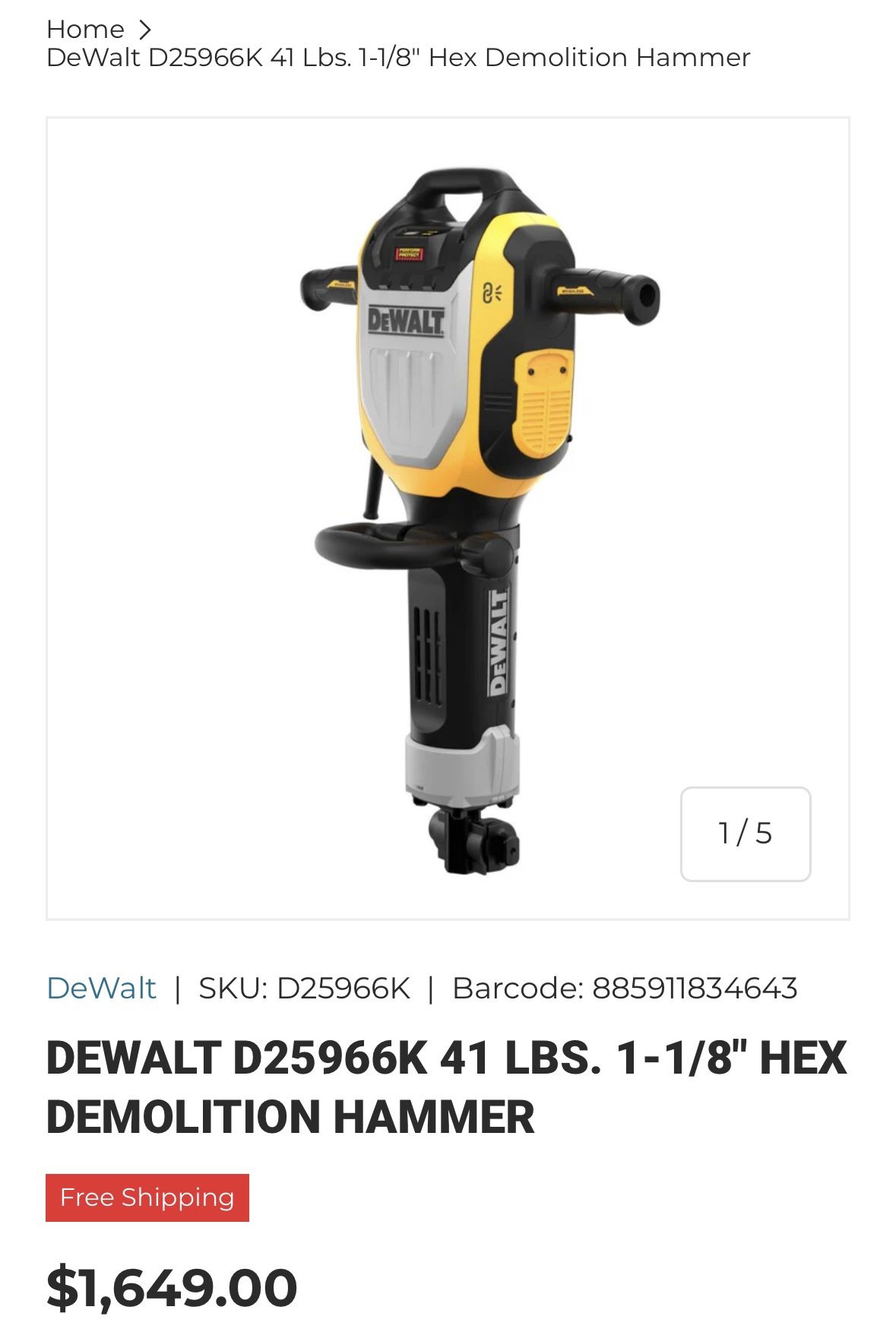 Dewalt Jack Hammer