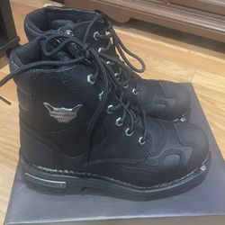Men’s Harley Davidson Black Boots (Size 8) - NEW