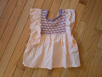 Girl's Sylvia Ruffled Top With Crochet-Style Yoke Size 6Y