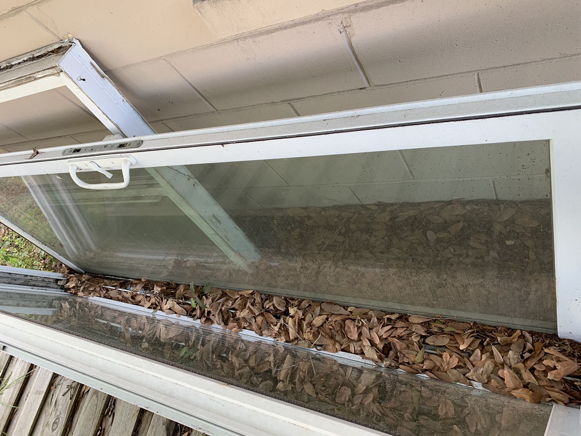 Vinyl sliding patio glass door