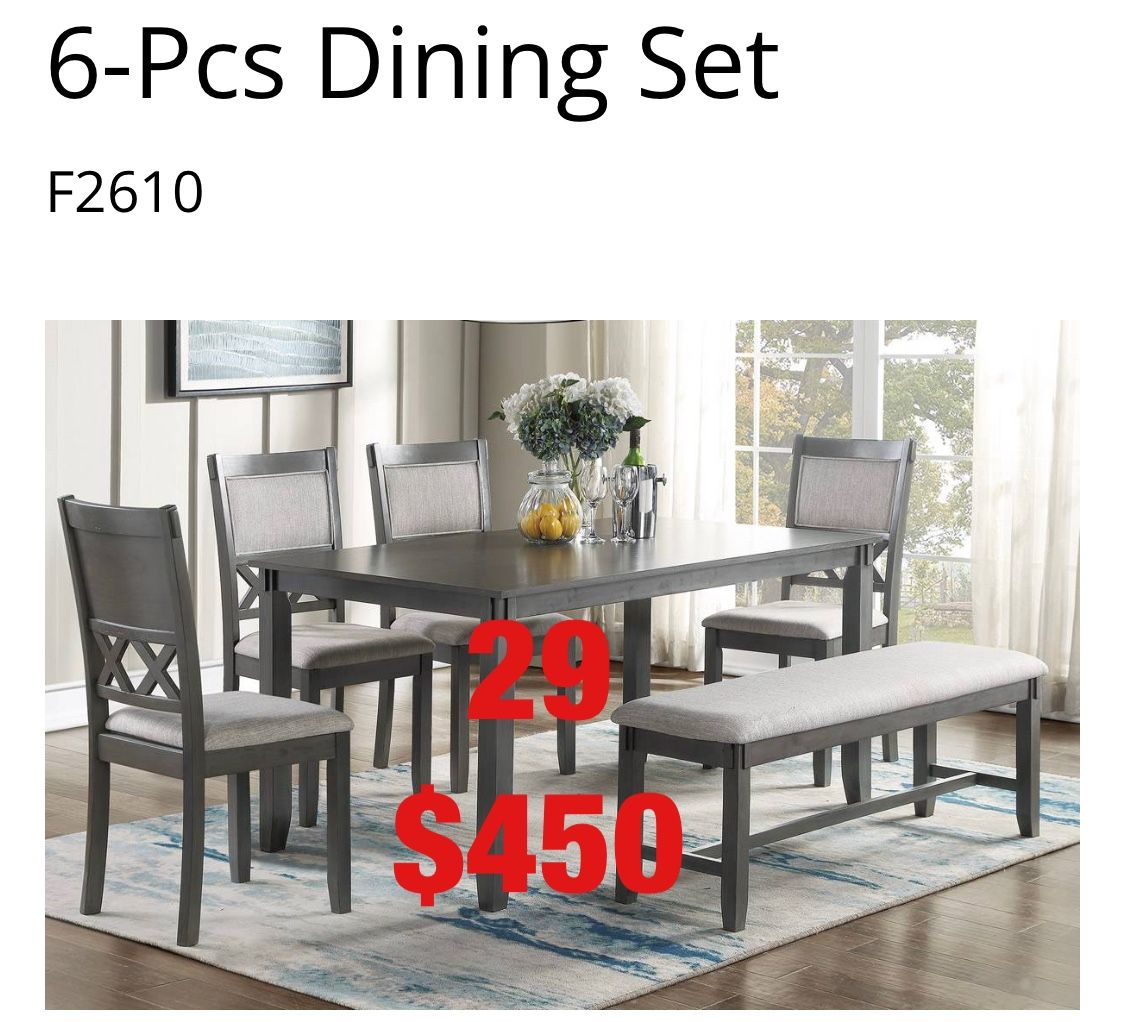 Dining sets. Assembly required. Free delivery.