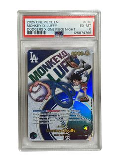 One Piece Monkey D. Luffy Leader #010 Dodgers Night Promo Card PSA 6