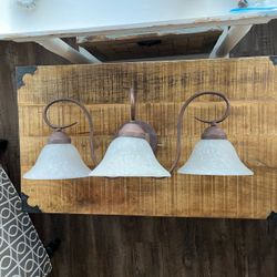3-Light bathroom vanity light fixture bronze
