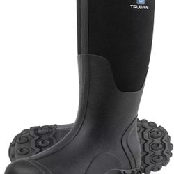 Rubber Boots for Men with Steel Shank, Waterproof Rain Boots for work, 6mm Neoprene Anti-slip Mud Boots