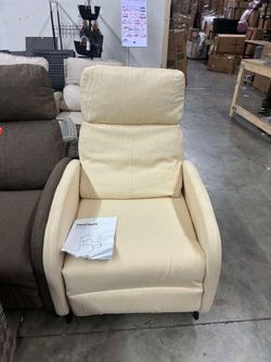 FitStand Reclining Armchair Fabric Pushback Reclining Sofa
