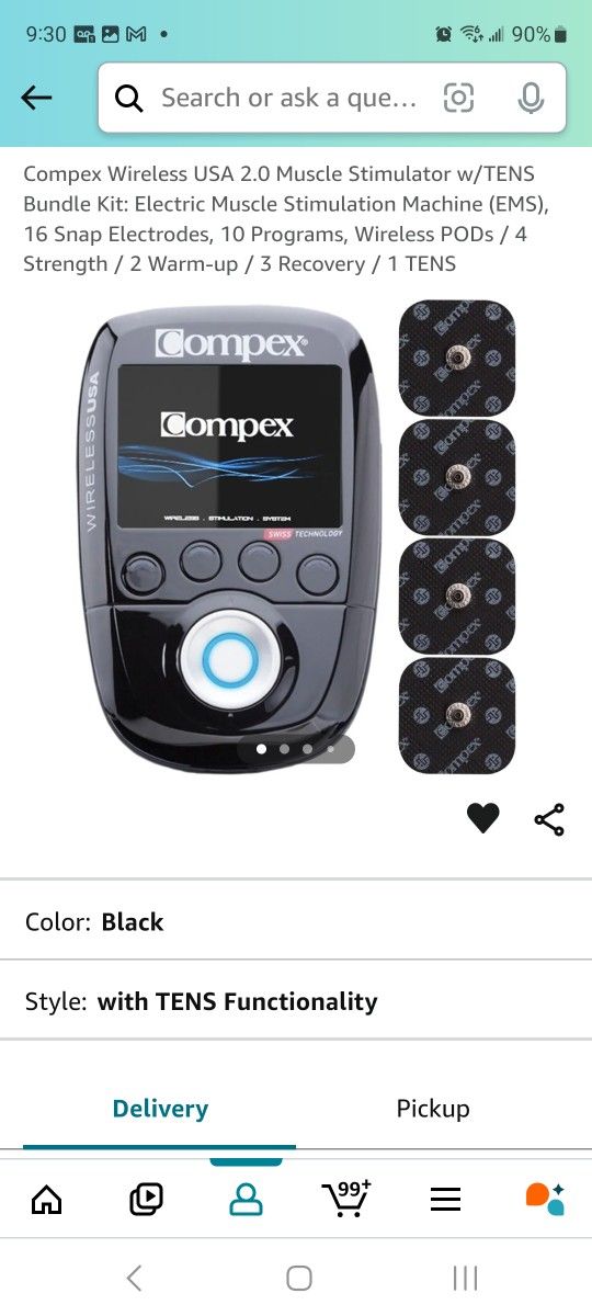 Compex Wireless USA 2.0 Muscle Stimulator w/TENS
Bundle Kit