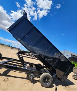 HEAVY DUTY DUMP TRAILER 16X8X4 GOLIAT-8 LUGS-ELECTRIC BRAKES 4 WHEELS-SCISSOR HOIST-8" CHANEL FRAME-LED LIGHTS-ROLLING TARP-SPARE TIRE
SWING DOORS-TO