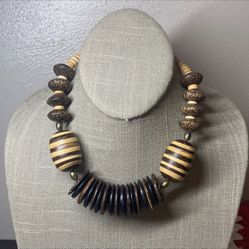 Natural Coconut Wood Bead Choker