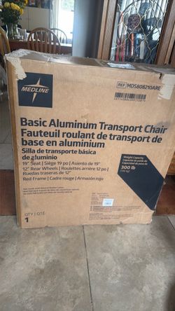 Medline Red Transport Chair NEW