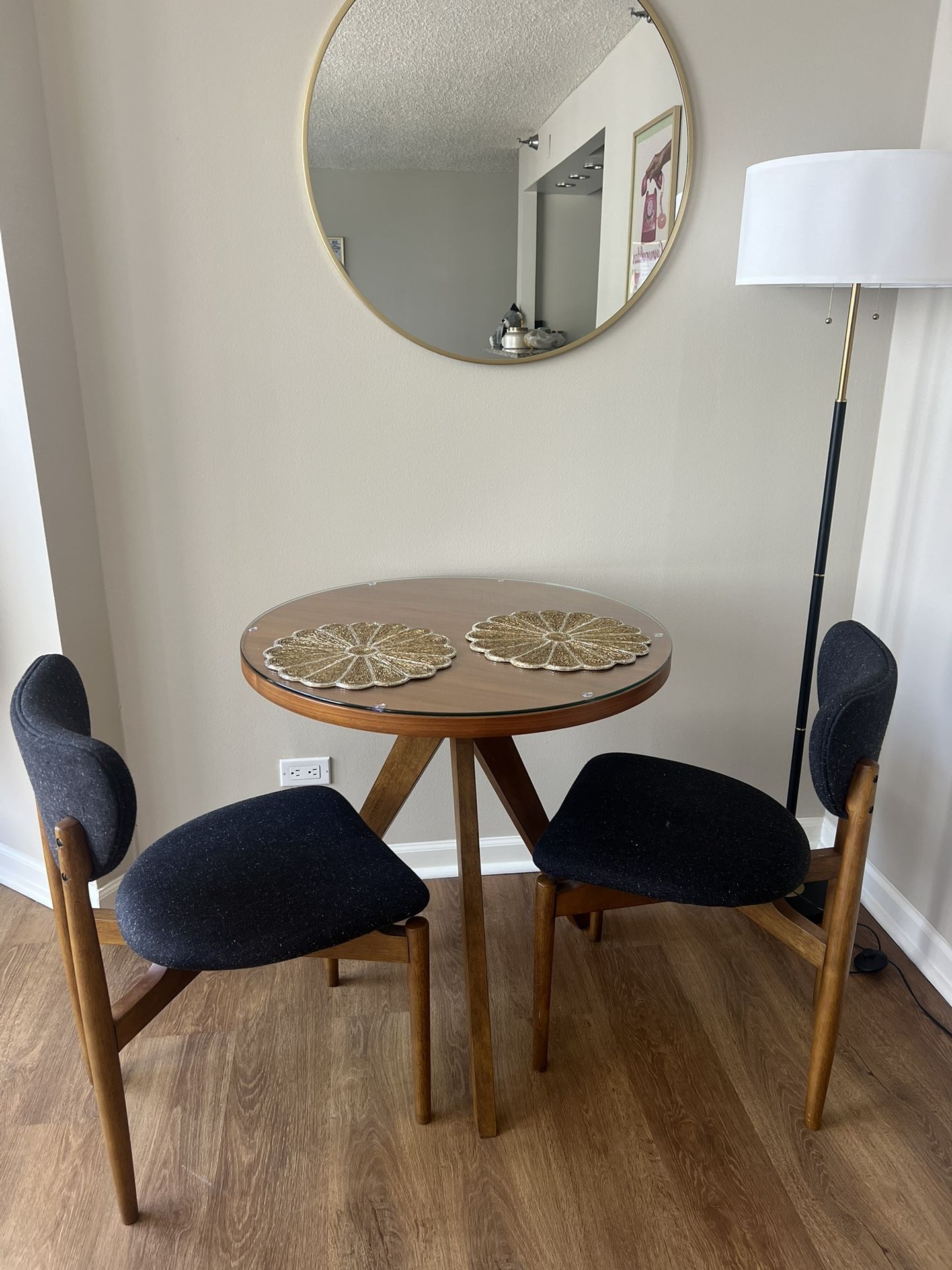 West Elm Table And Chairs With Custom Glass Top