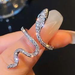 New Silvertone Snake Ring Size 7