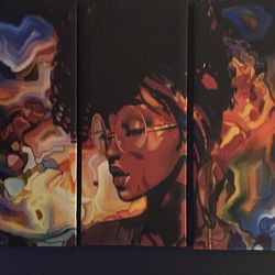 MOVING EVERYTHING MUST GO! Beautiful Colorful Canvas 3 Piece Abstract Art FOR SALE!