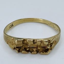 1g 10k Yellow Gold Nugget Ring 