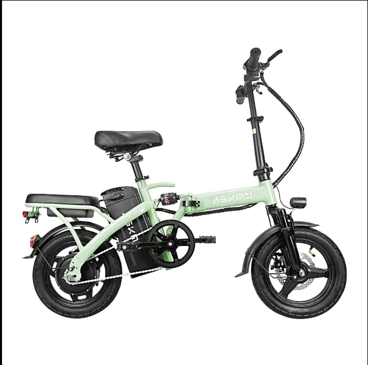 ASKMY E14 Lightweight Foldable E-Bike | 14-Inch Commuter Design | 48V 350W Motor | 20MPH Top Speed | 18-Mile Range | UL 2849 Certified | Beat City Tra