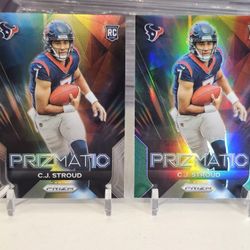Cj Stroud Prizmatic Green Prizm And Base Rookie Texans