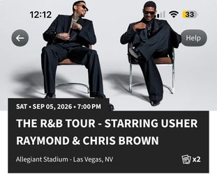 2x Tickets – The R&B Tour Usher & Chris Brown