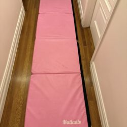 Matladin 8' Folding Gymnastics Gym Exercise Aerobics Mat, 8ft x 2ft x 2in PU Leather Tumbling Mats with