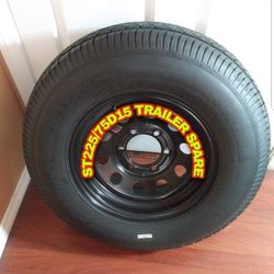 NEW TRAILER TIRE 6 LUGS,225/75R15
SALE TIRE AND WHEEL EACH FOR SALE TOGHETER,ESPECIAL FOR TRAILERS ONLY FOR ANY QUESTION TEXT ME PLEASE HABLO ESPAÑOL