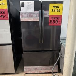 New Black Stainless Steel Refrigerator 