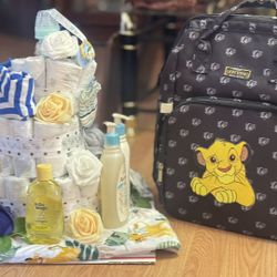 Lion king Diaper cake & backpack combo