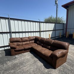 FREE DELIVERY - Brown 2 Piece Sectional 