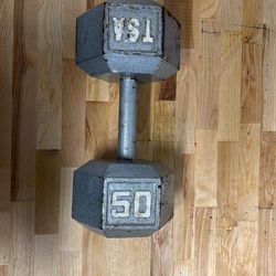 50 lb Cast Iron Dumbbell – Single
