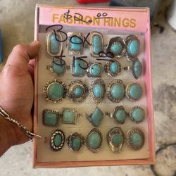 6 X Boxes Of Turquoise Rings