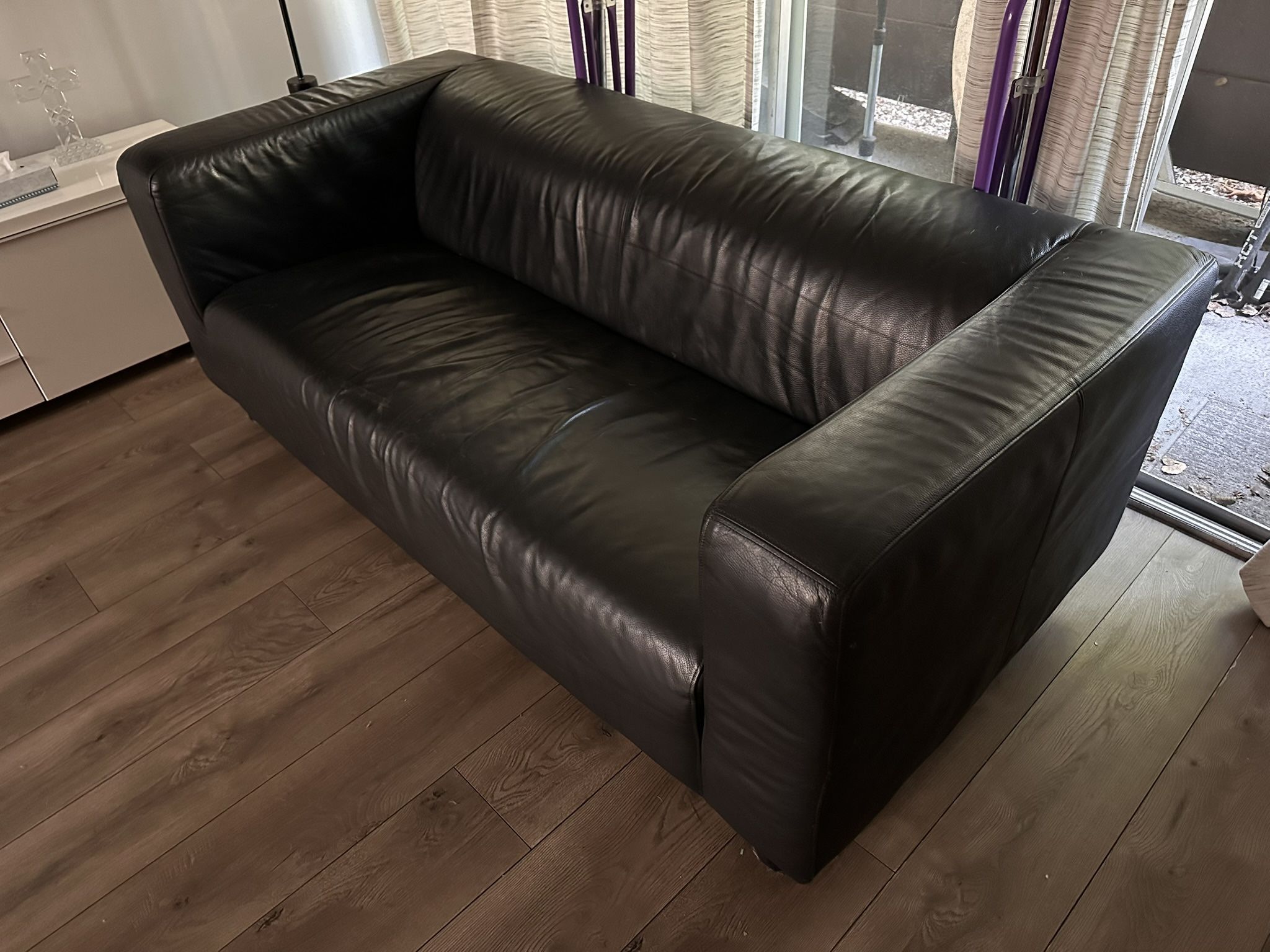 Black Leather IKEA couch