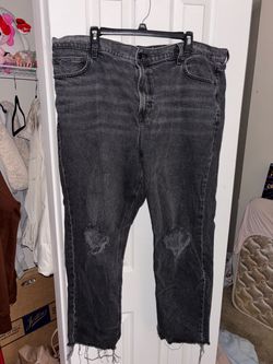American Eagle Washed Black Ripped Mom Jeans – Size 20 Regular