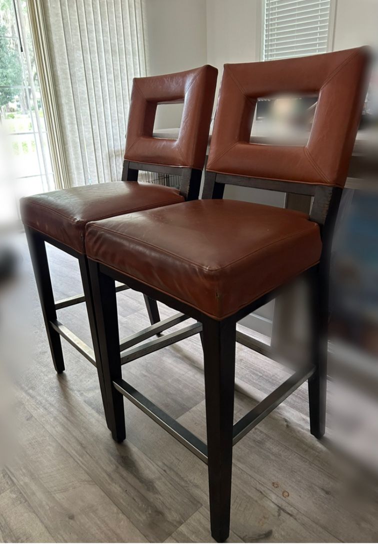 Leather bar Stools