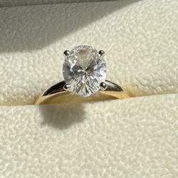 2.17 Ct GIA Certified, Oval, Lab Grown, Vvs2, D Color Diamond Ring