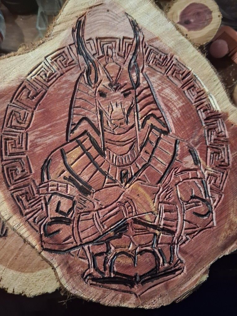 Anubis God Of The DEAD Hand CARVED IN AROMATIC CEDAR