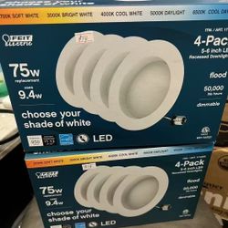 Feit Electric LED 75W Replacement, Dimmable, 4-pack