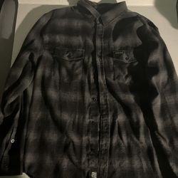 Fasthouse Customs Shirt Mens Extra Large Gray Plaid Button Up Flannel Workwear