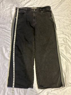 **READ DESCRIPTION** Hollister Co. Black and Grey Striped Super Baggy Jeans