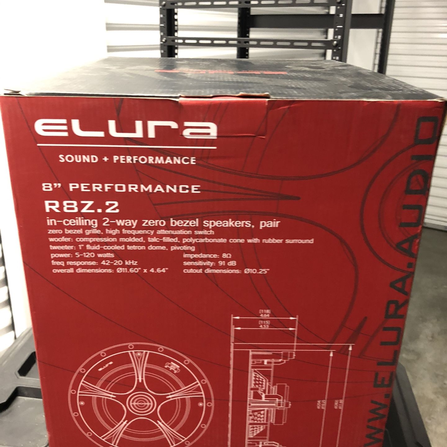 Elura 8” In Ceiling Speaker. Pair
