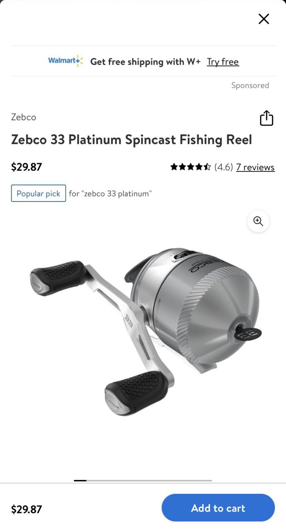 Zebco 33 Spincast Fishing Reel 