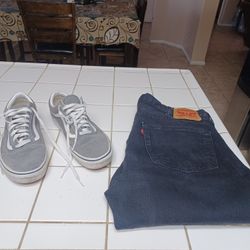 Grey Vans #12 Levi's Jeans #40x32