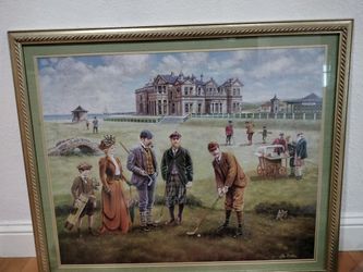 Golf Painting Print A Day At St.Andrews by Lee Dublin 