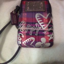Coach Small Poppy Wristlet Purse
