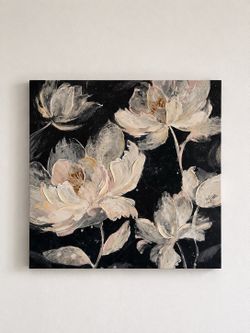 Large Floral Canvas Wall Art – Like New – $20