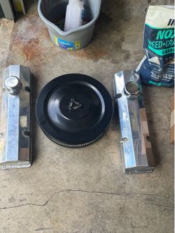 Aluminum valve covers with air filter sb Chevy