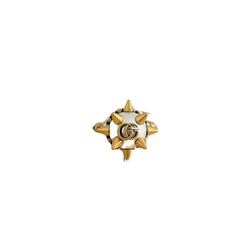 Gucci GG Logo Pearl Studded Gold Ring